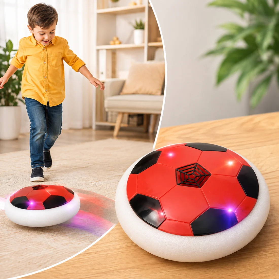 Hover Soccer Ball Toy – Safe Indoor Play with Foam Bumper