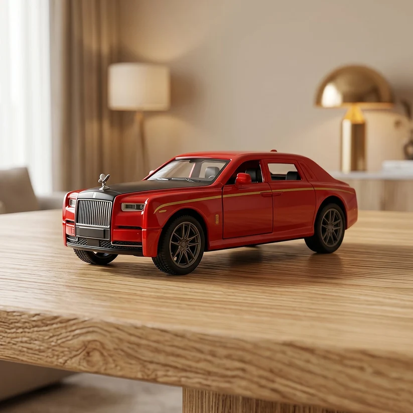 Die-Cast Metal Pull-Back Toy Car – Realistic Luxury Sedan Model (1 Pc)