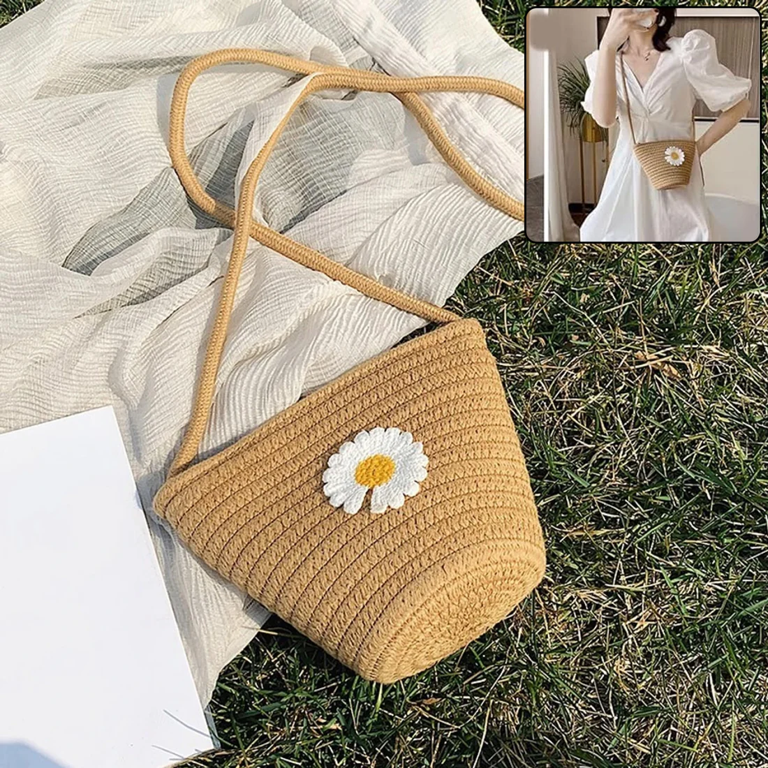Jute Crossbody Bag – Lightweight Casual & Travel Essential
